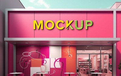 Shop sign mockup template