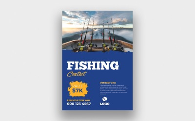 Sjabloon voor het ontwerpen van flyers voor vissen v5