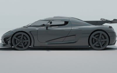 跑车3D模型-游戏准备低多边形3D模型