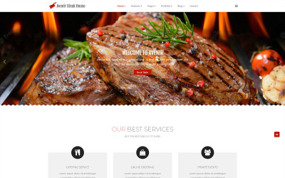 Avenir Steak House Restaurant Joomla 4 en Joomla 5-sjabloon