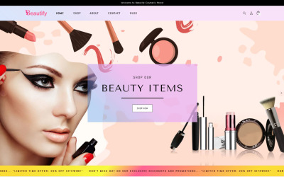 Beautify - Beauty Cosmetic Boutique skincare shopify 2.0 Theme, szablon strony internetowej Shopify