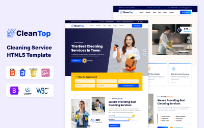 CleanTop - HTML šablona úklidové služby