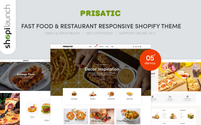 Prisatic - Responsief Shopify-thema voor fastfood en restaurants