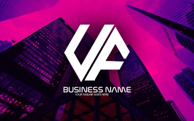 Design professionale del logo della lettera UF poligonale per il tuo business - Identità del marchio