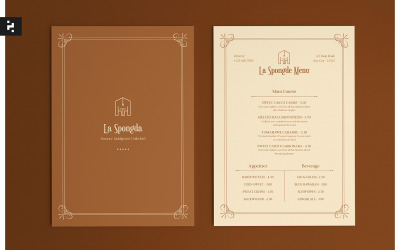 Elegantní minimalistické menu restaurace