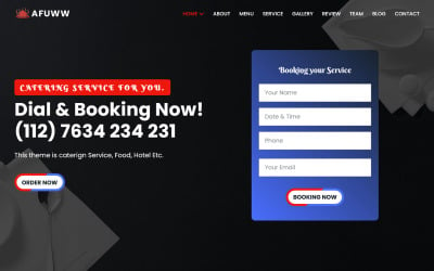 Affuww - Restaurant &amp;amp; Catering Service Landing Page Template
