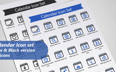 Kalender-Icon-Set-Vorlage