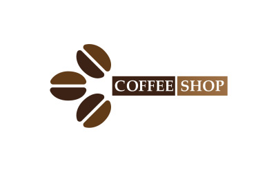 咖啡豆标志和标志商店形象v23