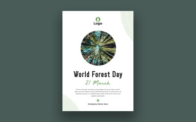 Diseño de plantilla de volante del día mundial del bosque