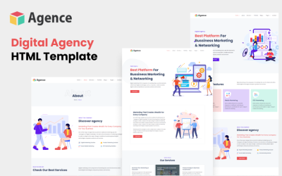 Agence - Digital Agency BootStrap 5 Html šablona