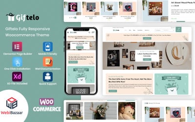 Giftelo - Handmade Gift &amp;amp; Photo Art Elementor WooCommerce Theme