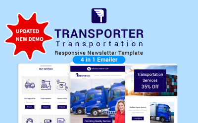 Transporter – Адаптивний шаблон розсилки щодо транспорту