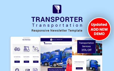 Transporter - Адаптивный шаблон информационного бюллетеня о транспорте