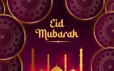 Vector Realistic 开斋节穆巴拉克 Background Eid al Fitr