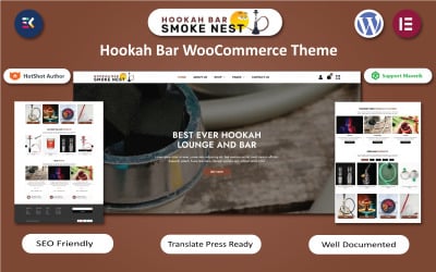 Rooknest - Hokkah Bar WordPress Elementor-sjabloon