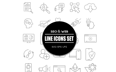 SEO and Business Icon Set Bundle