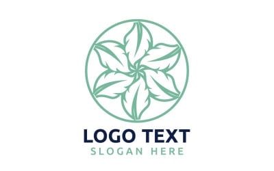 Leaf Circle virág logó szimbólum vagy tervezze meg logóját Brand v62