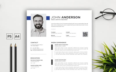 Modern Resume CV Template Design