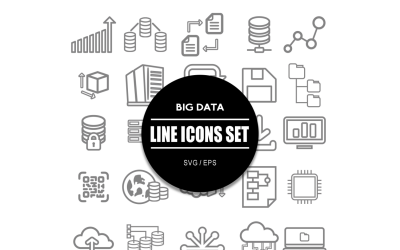 Pacote de ícones de conjunto de ícones de big data