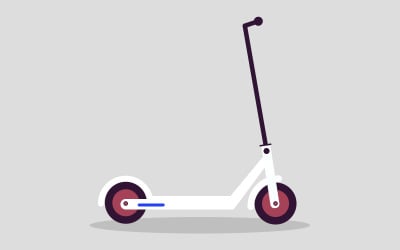 Children&#039;s Electric Scooter Illustration Cartoon Style