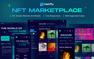 Netfly - NFT Marketplace Tailwind Template