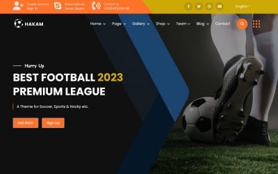 哈卡姆-足球俱乐部 &amp;amp; 体育网站模板