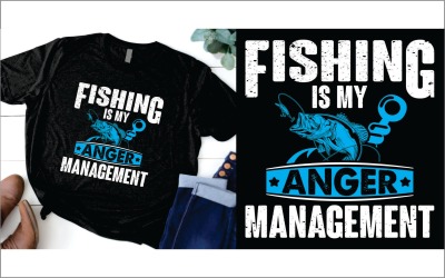 钓鱼是我的愤怒管理有趣的渔夫鱼T恤