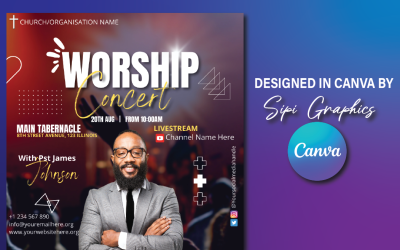 Worship Concert Canva Template Church