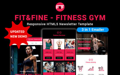 Fit&amp;amp;Fine - Адаптивный шаблон новостной рассылки HTML5 для фитнес-зала