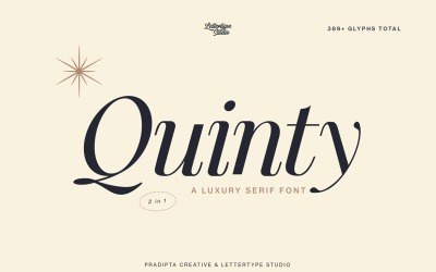 Quinty una familia de fuentes Serif de lujo