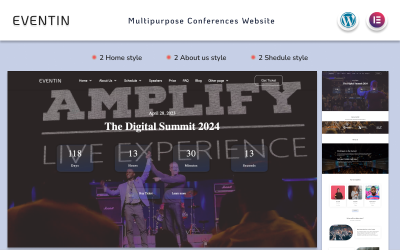 Eventin - Site de Conferências Multiuso Elementor Wordpress Theme