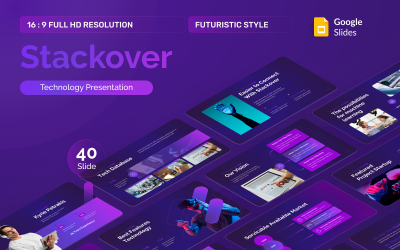 Stackover创意技术谷歌幻灯片模板
