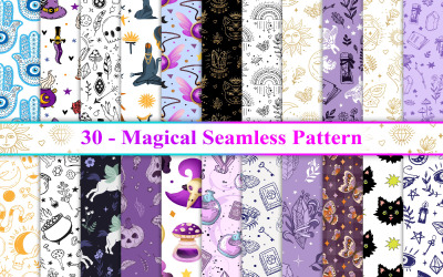 Magical Seamless Pattern, Mystical Seamless Pattern, Zodiac Seamless Pattern,