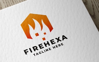 Modèle de logo Fire Hexa Pro