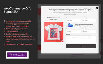 Complemento de WordPress para sugerencias de regalos de WooCommerce