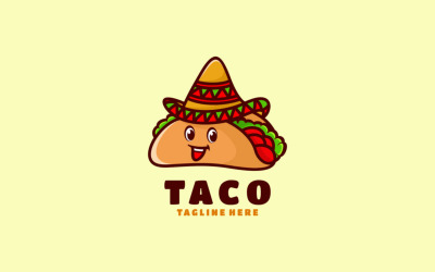 Style de logo de dessin animé de mascotte taco