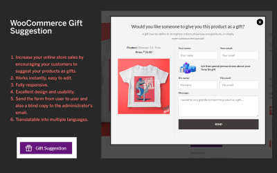 WooCommerce Gift Suggestion WordPress Plugin