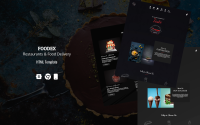 食品dex -餐馆-食品递送公司- HTML网页模板