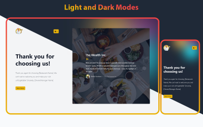 GratefulBites - Modello di pagina di ringraziamento HTML per ristorante