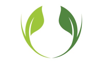 Eco leaf grönt träd teblad och naturblad logotyp v20