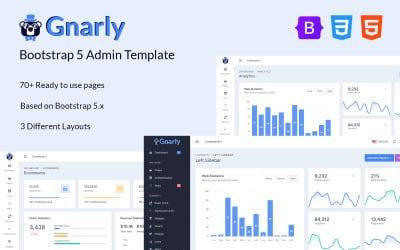 Gnarly - Modèle de tableau de bord d&amp;#39;administration Bootstrap 5