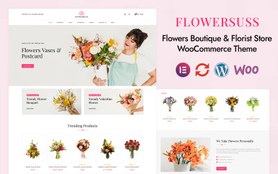 Flowersuss — kwiaciarnia i kwiaciarnia Elementor Responsywny motyw WooCommerce