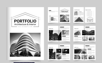 Vetor de brochura de portfólio de arquitetura
