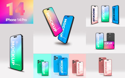 iPhone 14 Pro Mockup Set Photoshop模板