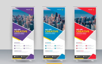 Vector professional modern corporate stand roll up banner and pull up banner