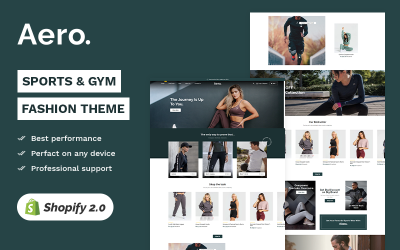 Aero - Sports and Gym Fashion &amp;amp; Accessory High level Shopify 2.0 Multi-purpose Responsive Theme