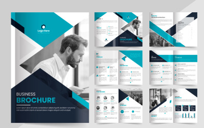 Layout-Design für Geschäftsbroschürenvorlagen, 12-seitiges bearbeitbares Vorlagenlayout für Unternehmensbroschüren
