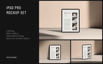 Mockup-set voor iPad Pro-scherm