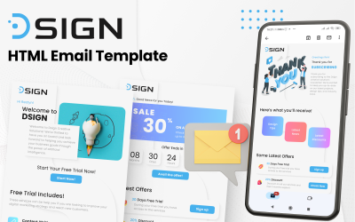 Dsign - Email Template Bundle Welcome, 箴motional &amp;amp; 谢谢你的邮件