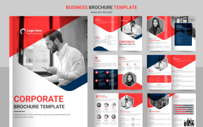 Design de layout de modelo de brochura de negócios, design de modelo vermelho de brochura de negócios mínimo